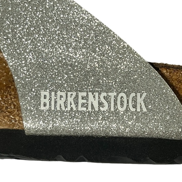 BIRKENSTOCK GIZEH Soft Footbed Silver Sparkle Thong Sandals Women's 37 US 6-6.5 - Picture 7 of 16